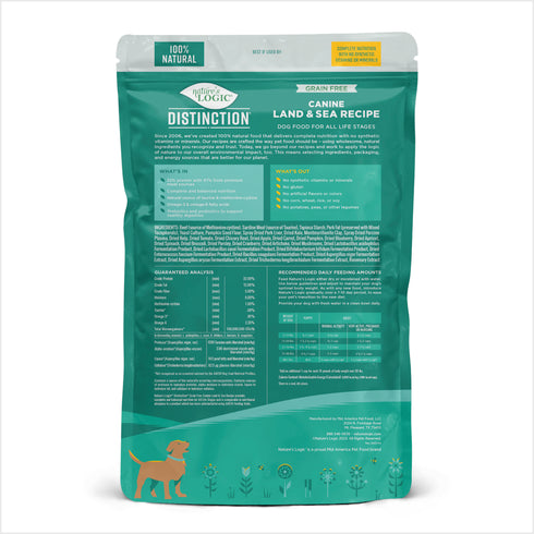 Nature's Logic Distinction Grain Free Dry Dog Food - Land & Sea - 24lb Bag
